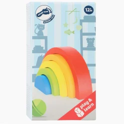 Small Foot - Houten Bouwblokken Regenboog, 5dlg.