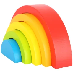Small Foot - Houten Bouwblokken Regenboog, 5dlg.