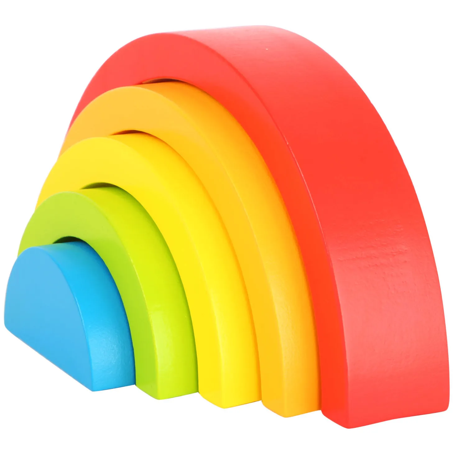 Small Foot - Houten Bouwblokken Regenboog, 5dlg.