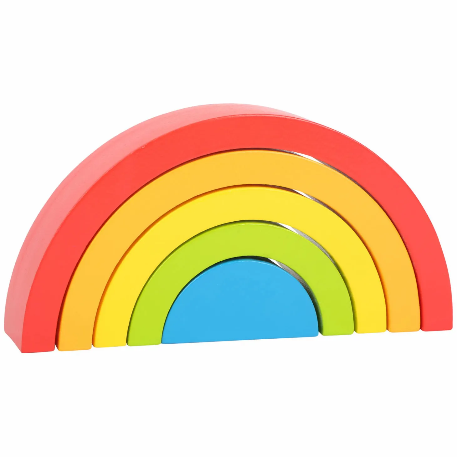 Small Foot - Houten Bouwblokken Regenboog, 5dlg.