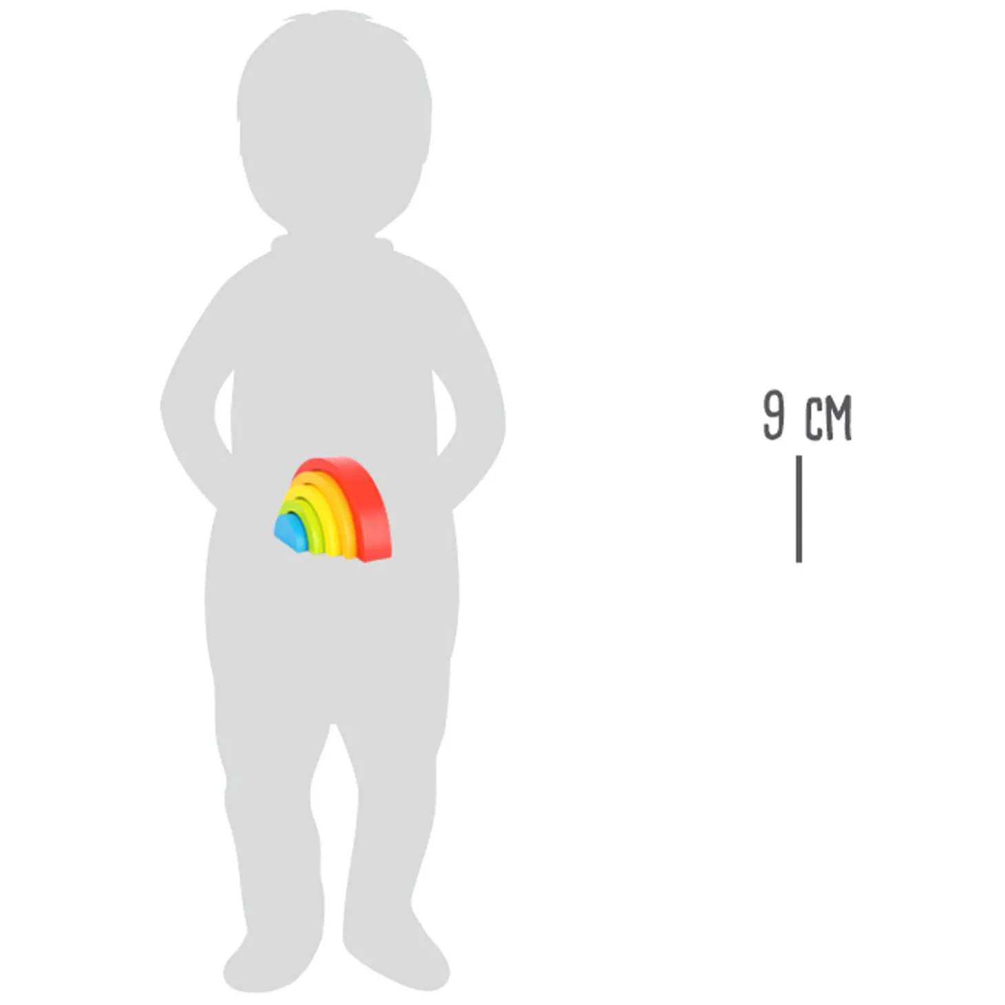Small Foot - Houten Bouwblokken Regenboog, 5dlg.