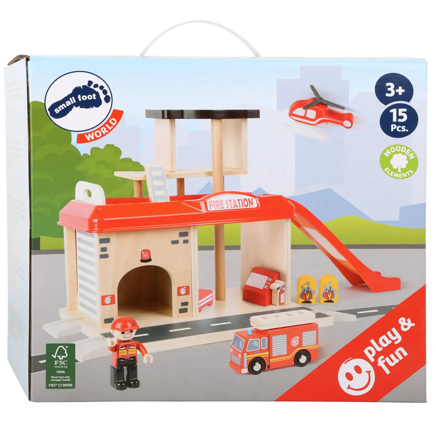 Small Foot - Houten Brandweerkazerne met Accessoires, 15dlg.