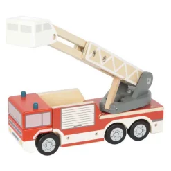 Small Foot - Houten Brandweerwagen met Roterende Ladder
