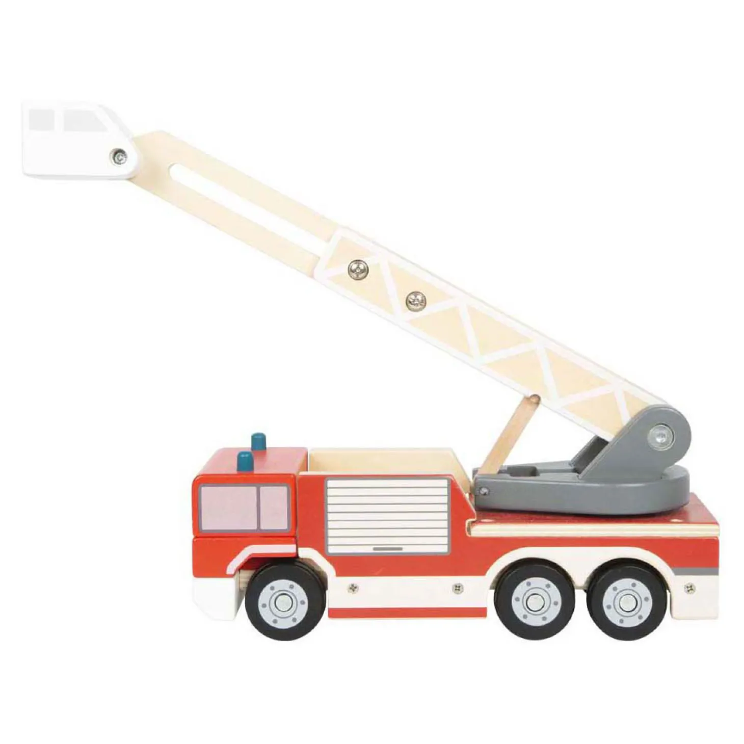 Small Foot - Houten Brandweerwagen met Roterende Ladder