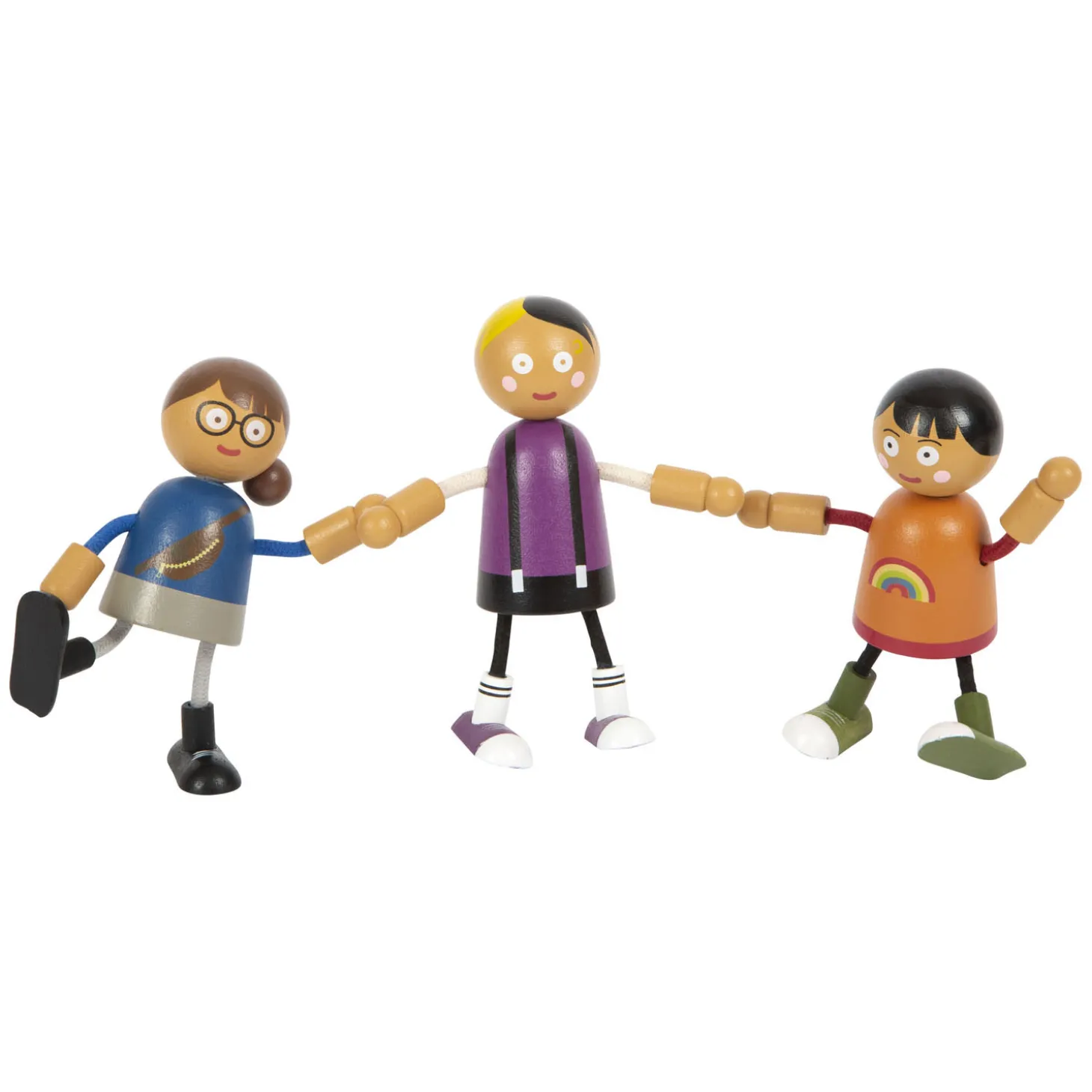 Small Foot - Houten Buigzame Poppenfamilie met Baby, 8st.