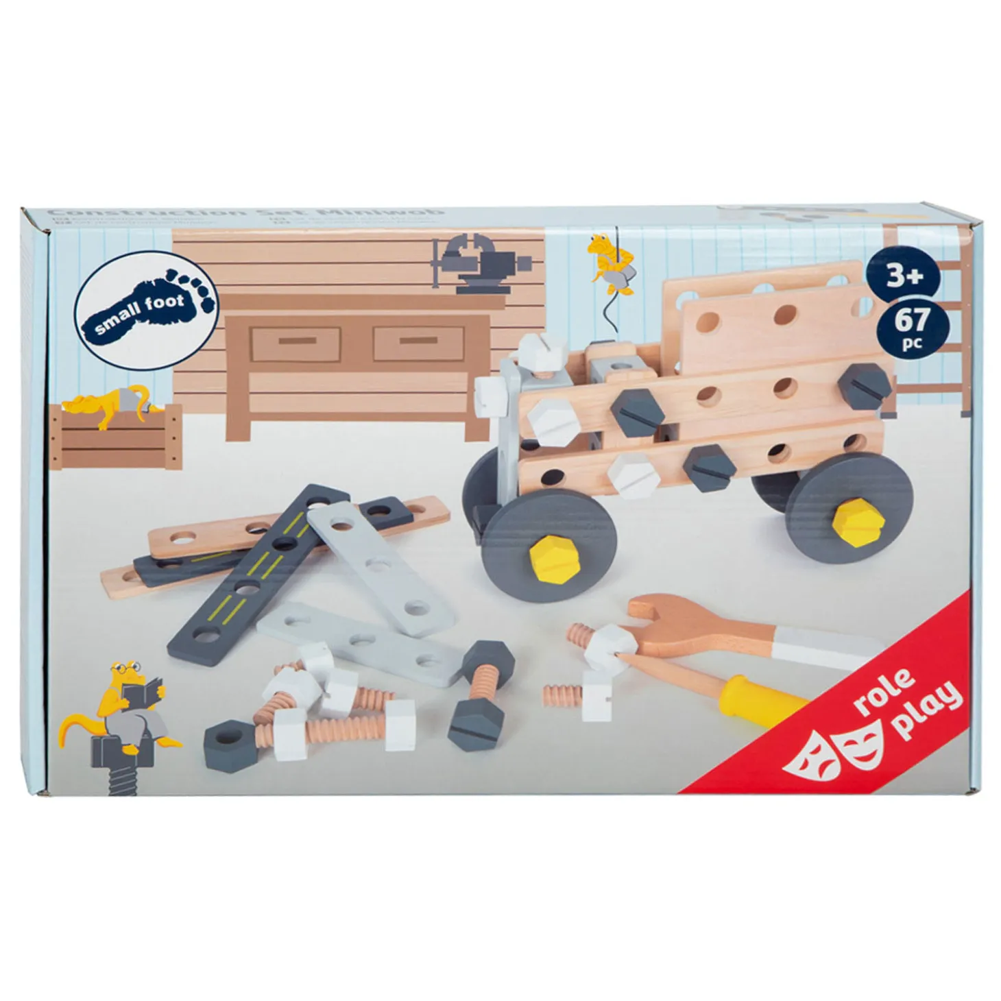 Small Foot - Houten Constructieset Miniwob, 67dlg.