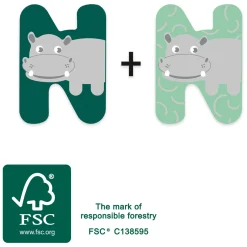 Small Foot - Houten Dieren Kinderletter - N