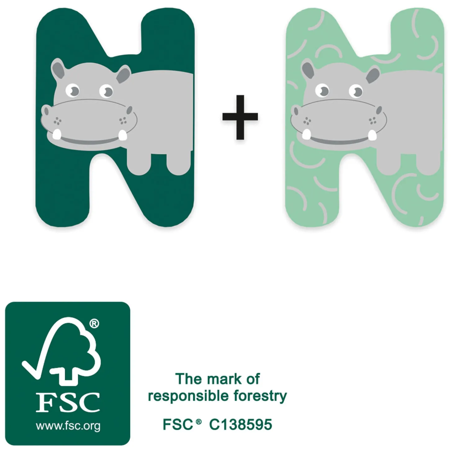 Small Foot - Houten Dieren Kinderletter - N