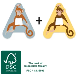 Small Foot - Houten Dieren Kinderletter - A