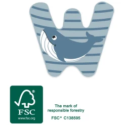 Small Foot - Houten Dieren Kinderletter - W