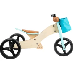 Small Foot  -  Houten Driewieler en Loopfiets 2in1 Turquoise