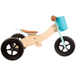 Small Foot - Houten Driewieler en Loopfiets 2in1 Maxi Turquoise