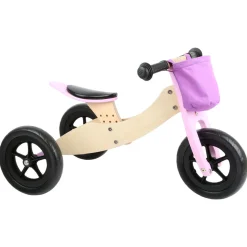 Small Foot  -  Houten Driewieler en Loopfiets 2in1 Maxi Roze