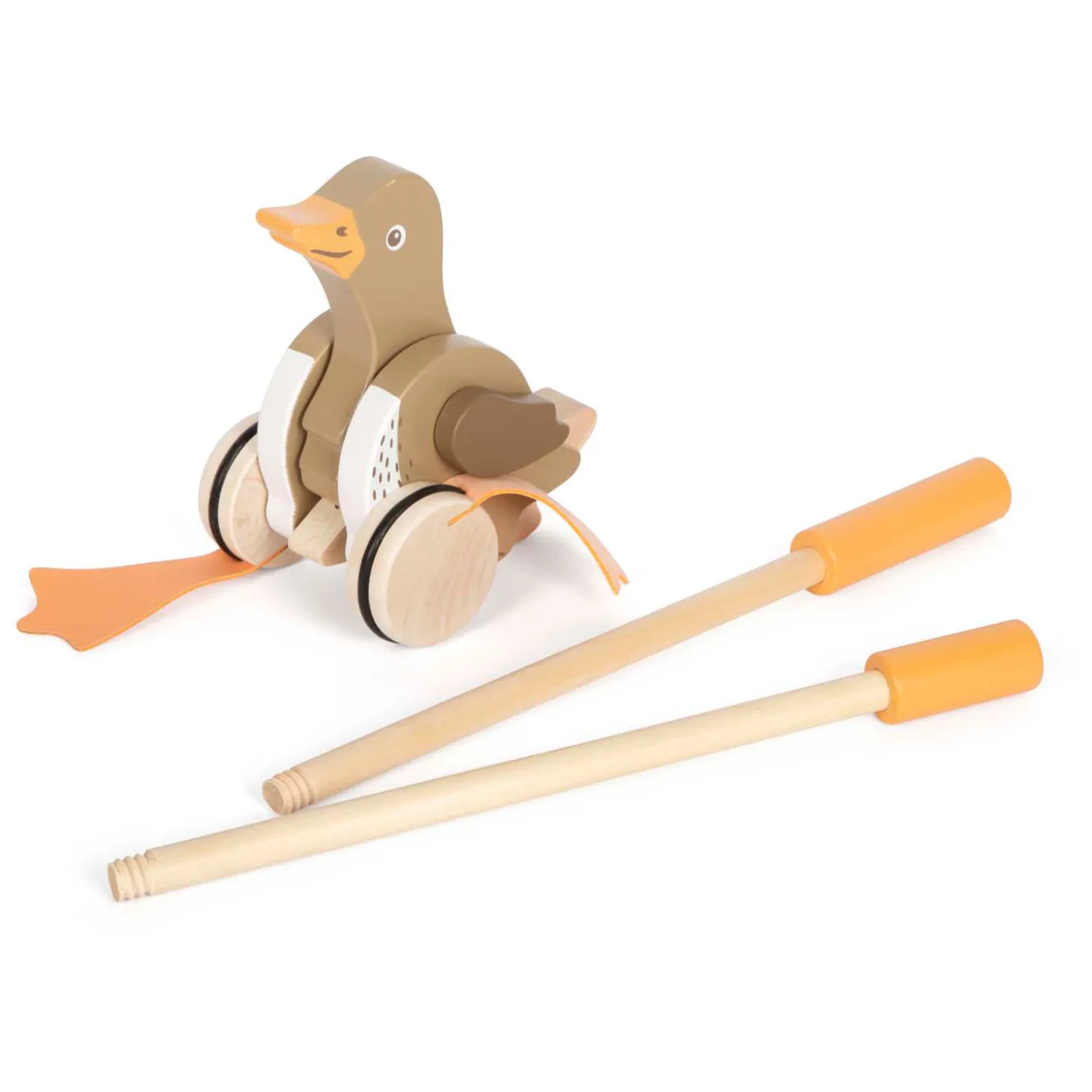 Small Foot - Houten Duwfiguur Eend met Bewegende Kop