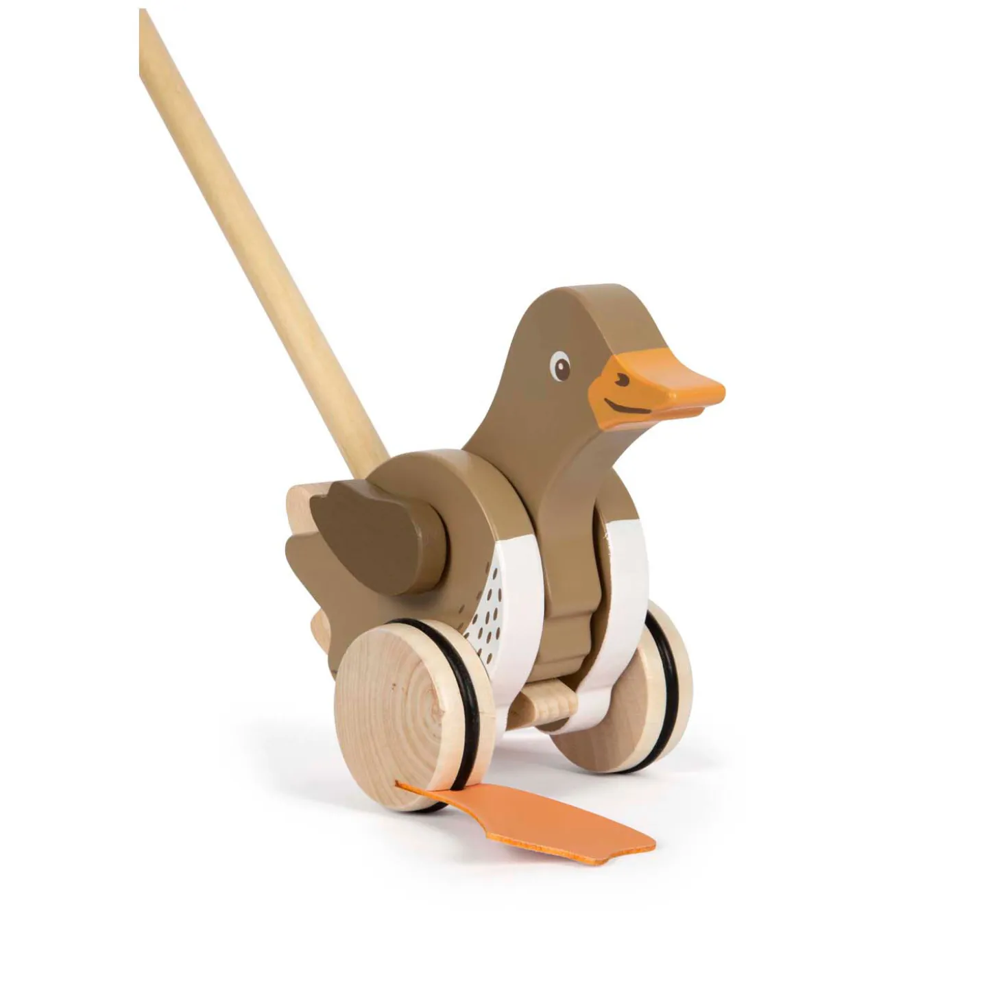 Small Foot - Houten Duwfiguur Eend met Bewegende Kop