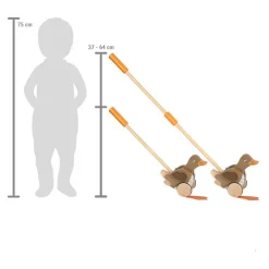 Small Foot - Houten Duwfiguur Eend met Bewegende Kop