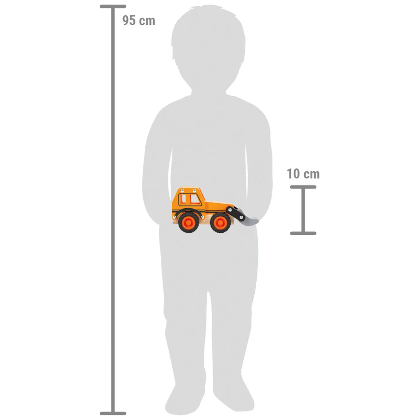 Small Foot - Houten Graafmachine Oranje