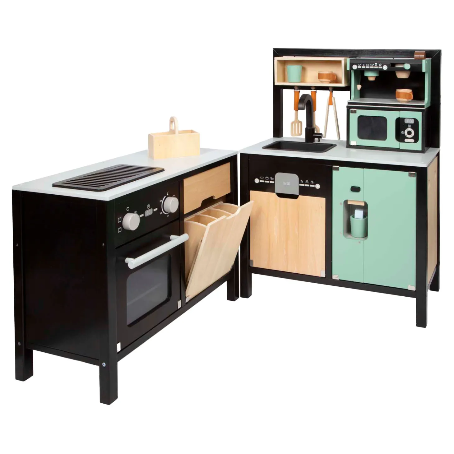 Small Foot - Houten Industriele Keuken met Keukeneiland, 18dlg.