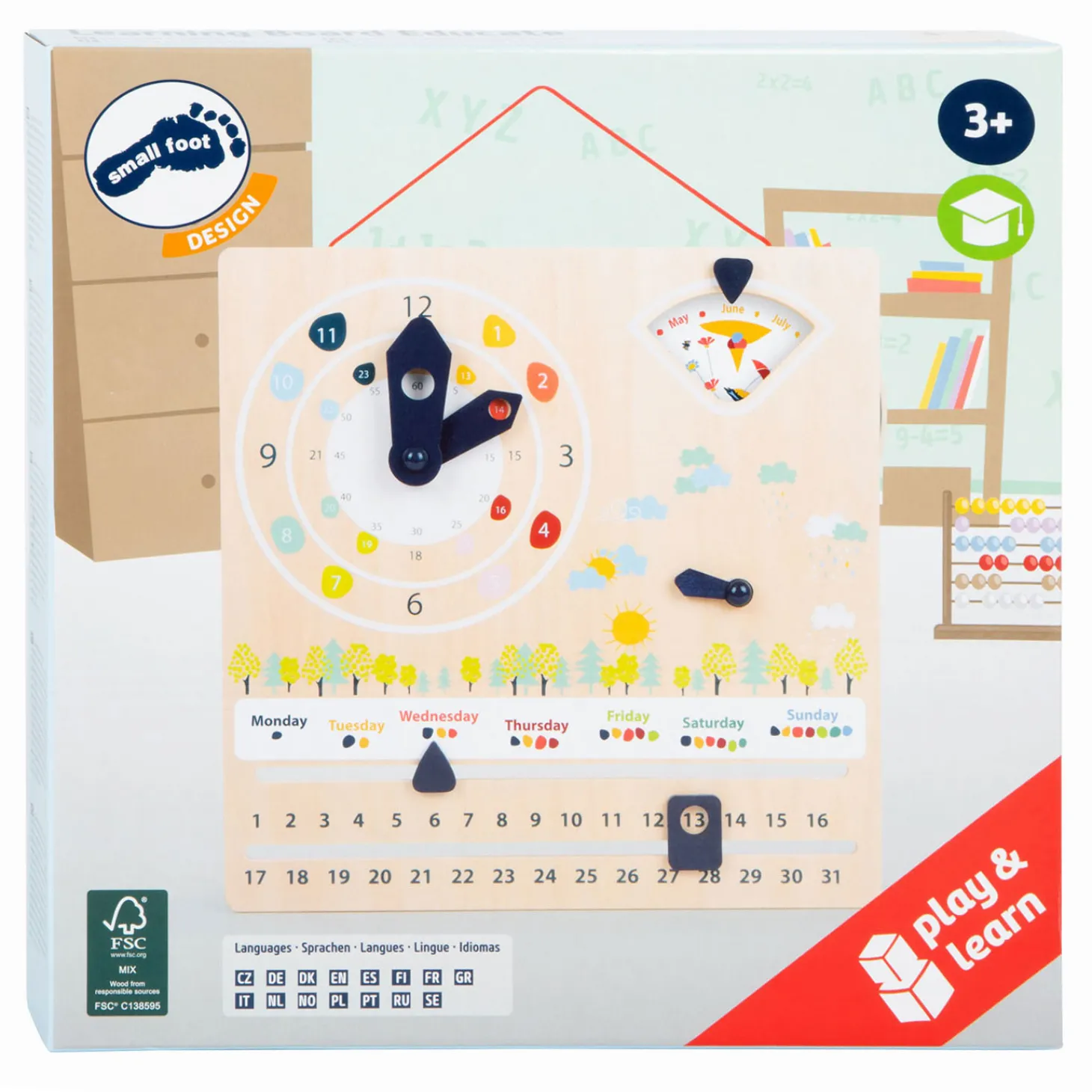 Small Foot - Houten Kalenderklok Seizoenen (Duitstalig)
