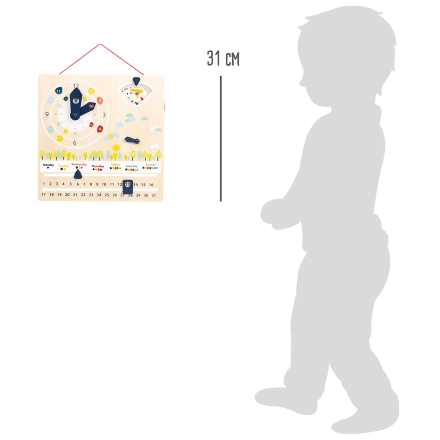 Small Foot - Houten Kalenderklok Seizoenen (Duitstalig)