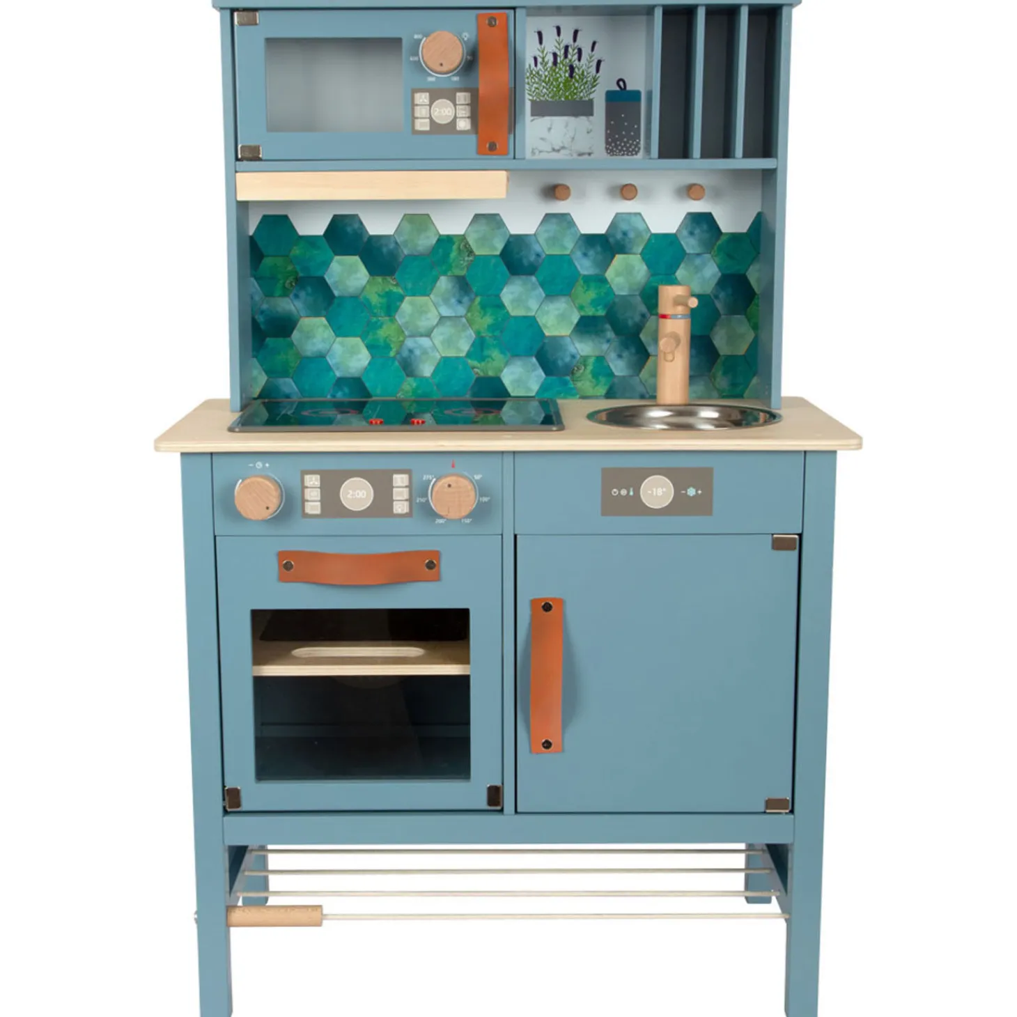 Small Foot - Houten Kinderkeuken Blauw, 7dlg.