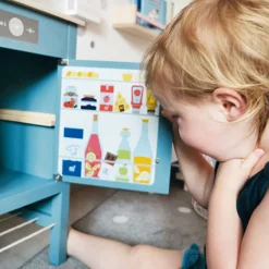 Small Foot - Houten Kinderkeuken Blauw, 7dlg.