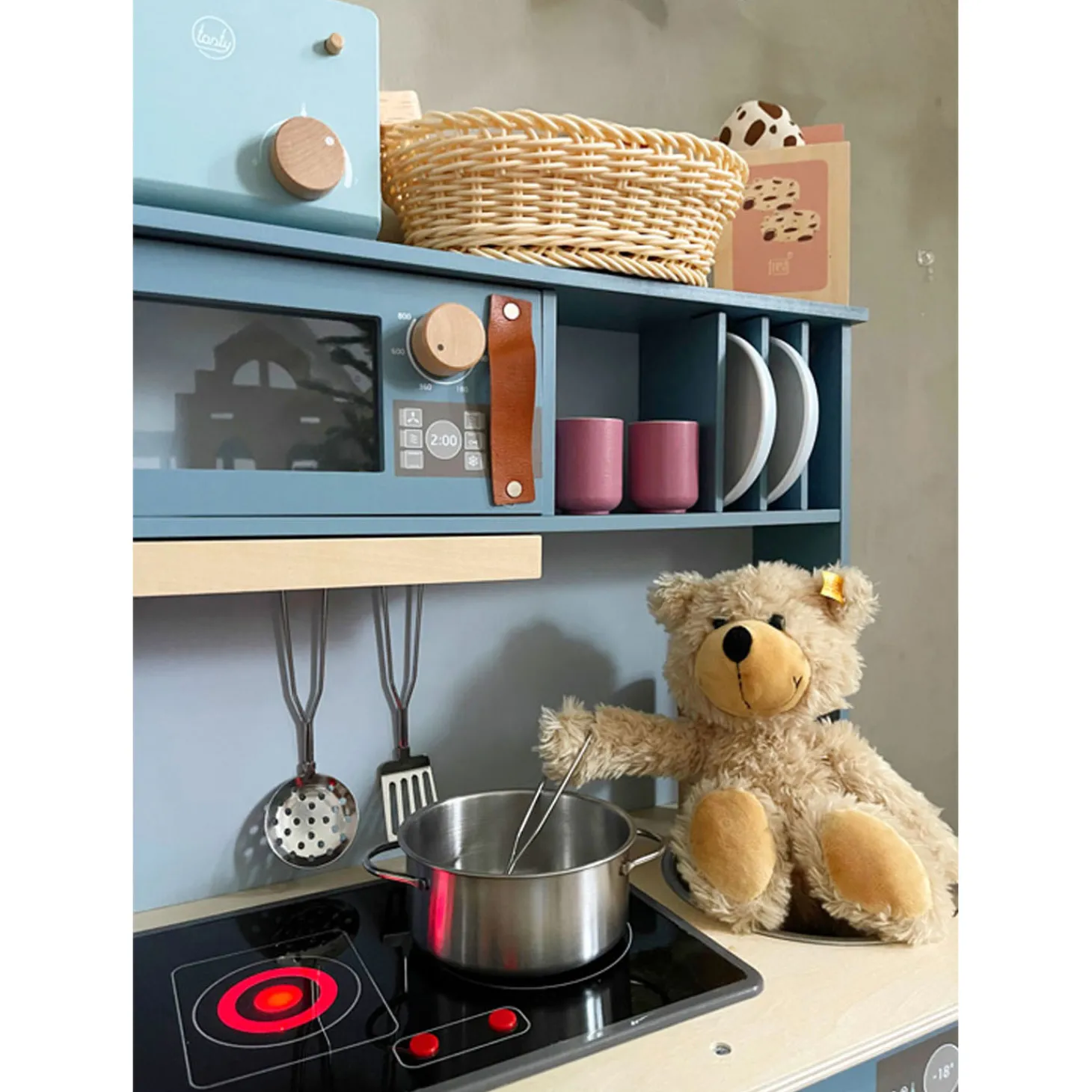 Small Foot - Houten Kinderkeuken Blauw, 7dlg.
