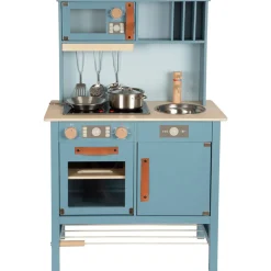 Small Foot - Houten Kinderkeuken Blauw, 7dlg.