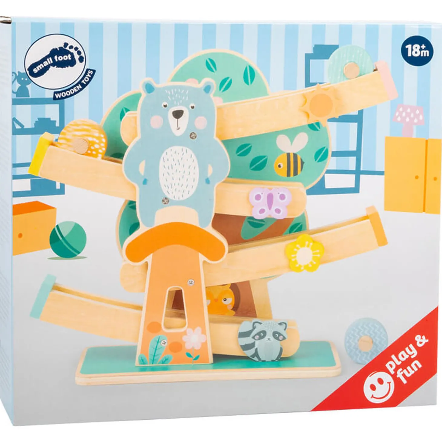 Small Foot - Houten Knikkerbaan Dieren Pastel