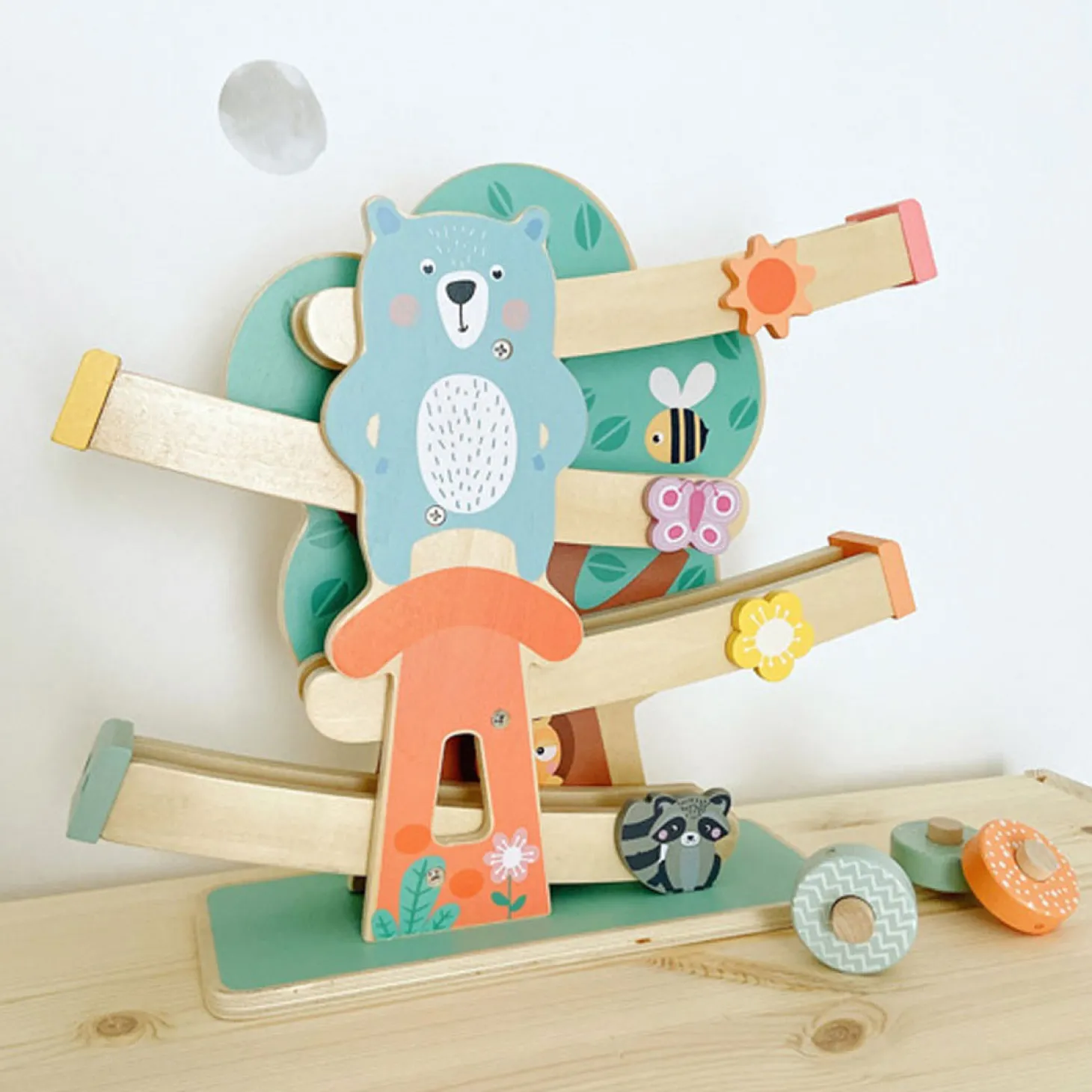 Small Foot - Houten Knikkerbaan Dieren Pastel