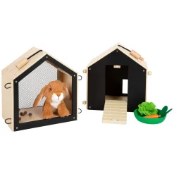 Small Foot - Houten Konijnenhok met Konijn Pluche, 15dlg.