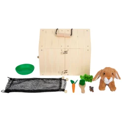 Small Foot - Houten Konijnenhok met Konijn Pluche, 15dlg.