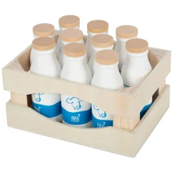 Small Foot - Houten Krat met Melkflessen, 12dlg.