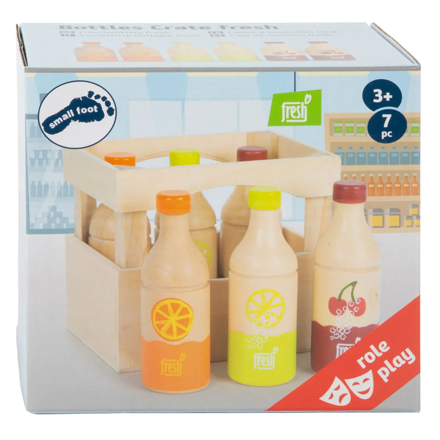 Small Foot - Houten Krat met Flessen, 7dlg.