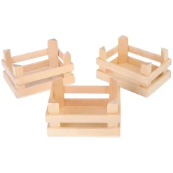 Small Foot - Houten Kratjes Klein 10x8x5,5cm, Set van 3