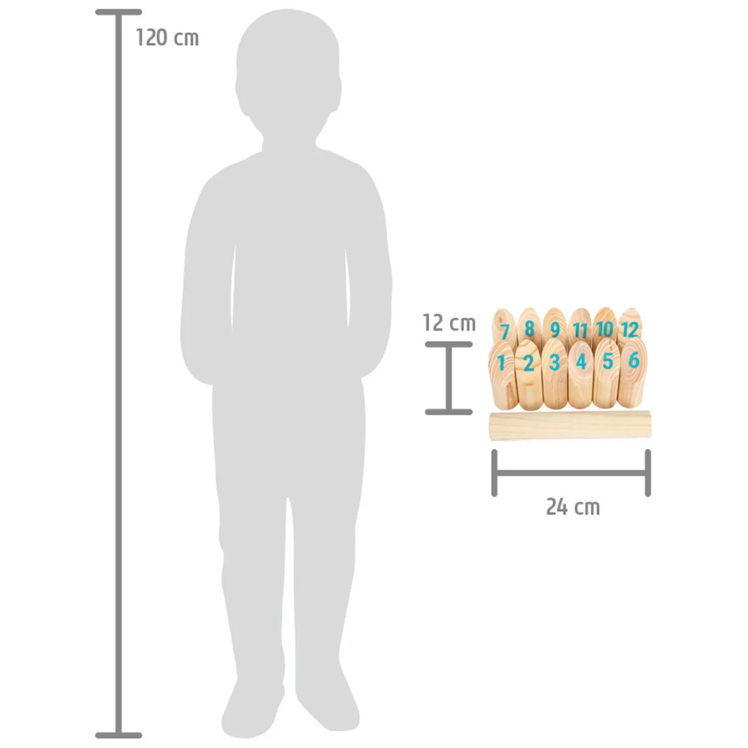 Small Foot - Houten Kubb met Nummers Werpspel in Tas, 13dlg.