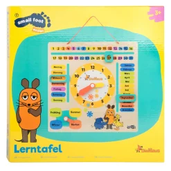Small Foot - Houten Leerbord Klok Kijken Muis  - Duitstalig