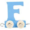 Small Foot - Houten Lettertrein Blauw - F - 12 stuks