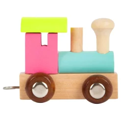 Small Foot - Houten Lettertrein Locomotief Gekleurd - 12 stuks