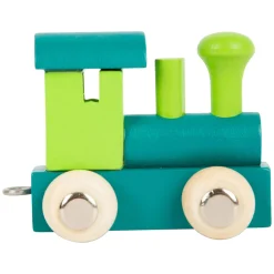 Small Foot - Houten Lettertrein Locomotief Groen - 12 stuks