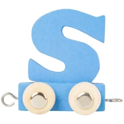 Small Foot - Houten Lettertrein Blauw - S - 12 stuks