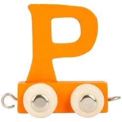 Small Foot - Houten Lettertrein Oranje - P - 12 stuks