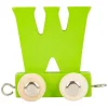 Small Foot - Houten Lettertrein Groen  - W - 12 stuks