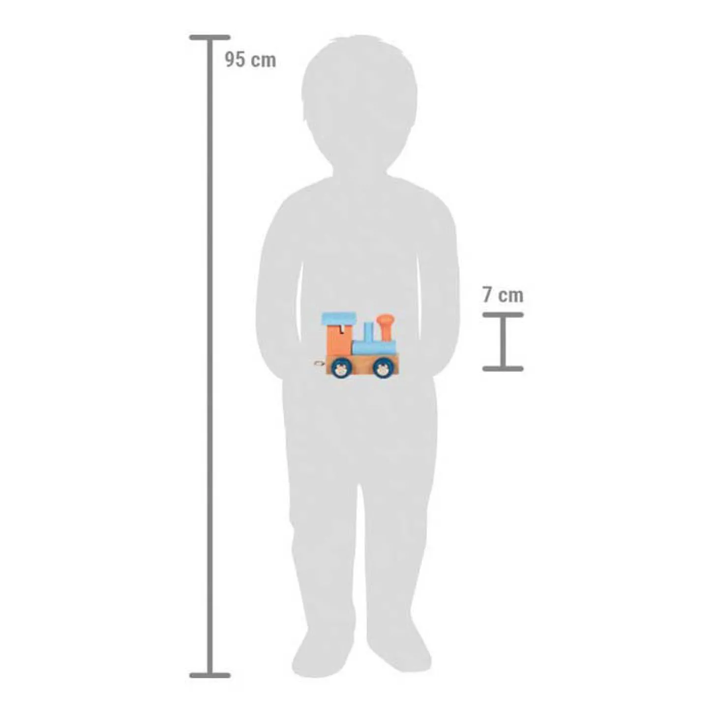 Small Foot - Houten Lettertrein Polar - Locomotief Zalmroze - 12 stuks