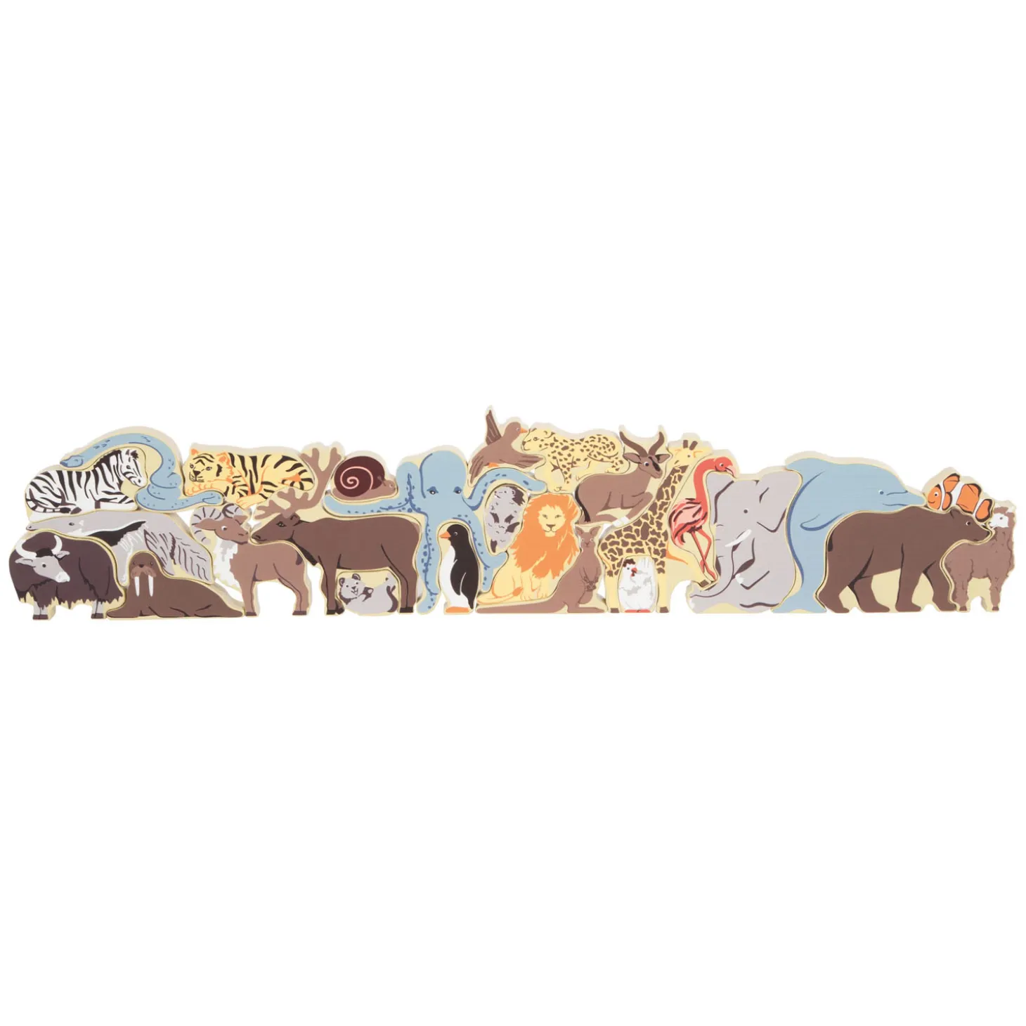 Small Foot - Houten Letter en Vormenpuzzel Dieren, 26st.