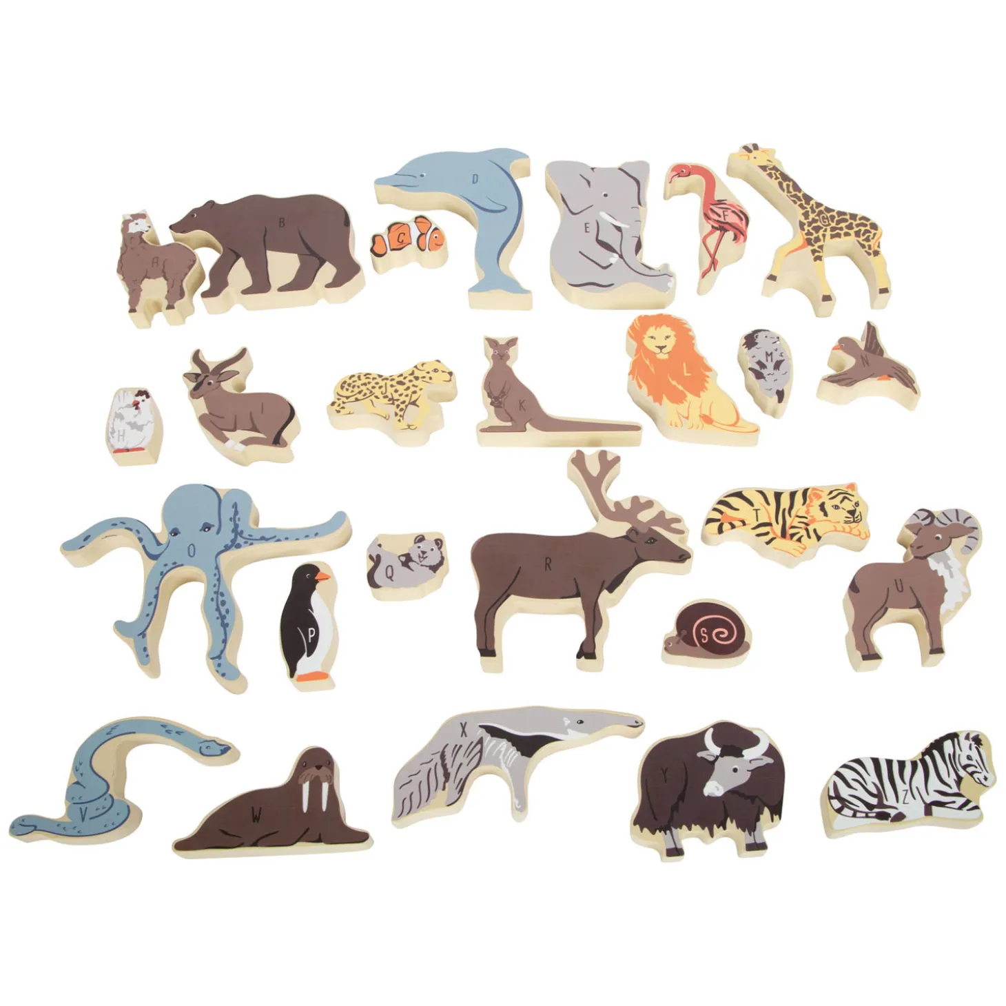 Small Foot - Houten Letter en Vormenpuzzel Dieren, 26st.