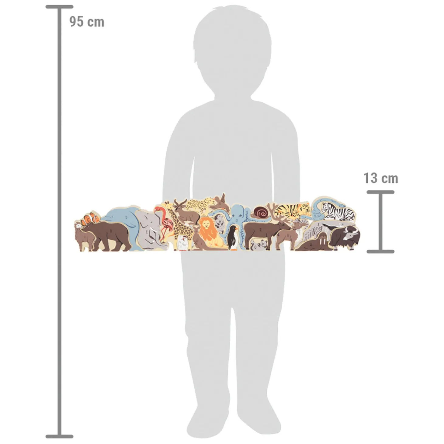 Small Foot - Houten Letter en Vormenpuzzel Dieren, 26st.