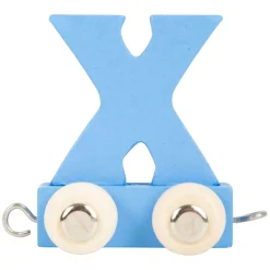 Small Foot - Houten Lettertrein Blauw - X - 12 stuks