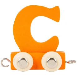 Small Foot - Houten Lettertrein Oranje - C - 12 stuks