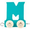 Small Foot - Houten Lettertrein Blauw - M - 12 stuks